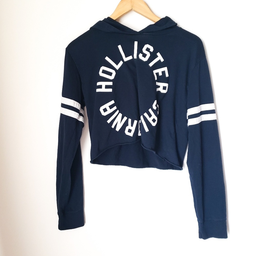 Hollister | Cropped Hoodie Sweater Graphic Tee - Picture 2 of 4